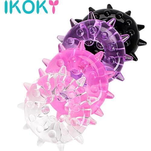 IKOKY Delay Ejaculation Cock Ring Extender Penis Ring Sex Toys for Men Male Erection Stretcher Cheap Things Silicone