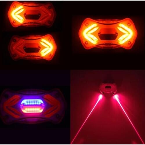 Smart USB Bike Turning Singnal Rear Light Wireless Remote Control Bike Safety Warning Taillight 8 Modes Cycling Lamp