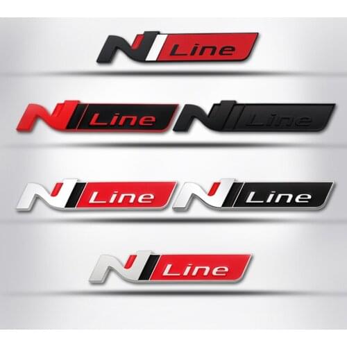 Car Rear Trunk Badge Side Sticker N LINE Grille emblem For Hyundai Tucson Sonata Creta Solaris Elantra Accent IX20 ix25 i30 IX30