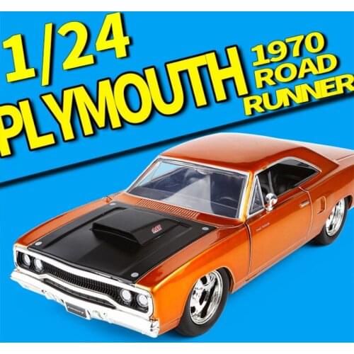 1/24 Scale diecast Alloy 1970 Fast F8 Plymouth Road model Classic Car Metalt Furious7 F Model Runner Toy Collection Gift