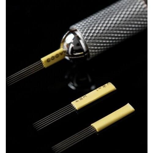 100pcs 9M1 Microblading Shading Blades Tattoo Needles Eyebrow Permanent Makeup Manual Tool