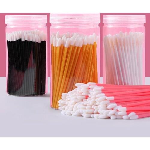 100pcs eyelash brush cleaner Disposable Lip Brush Lipstick Lip Glossy Eyelash Lash Extension Mascara Wands Applicators Cleaner