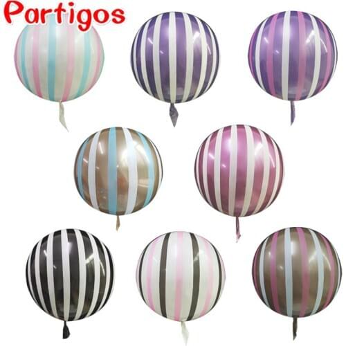 3pcs New Crystal Striped Bubble Balloon 18 Inch Metal Bubble Balloon For Wedding Baby Shower Happy Birthday Decoration