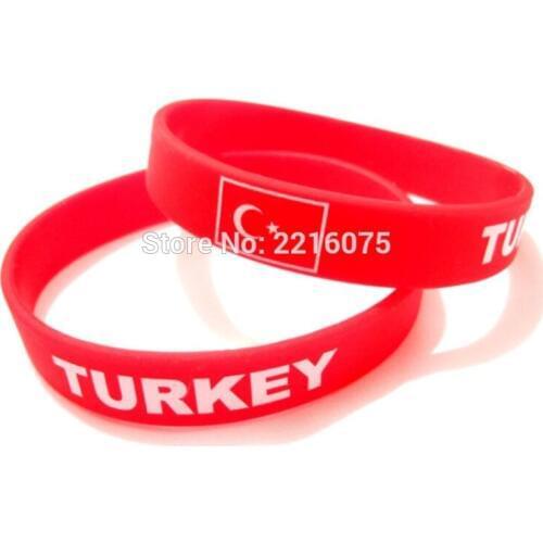 300pcs Flag Turkey wristband silicone bracelets free shipping by DHL express