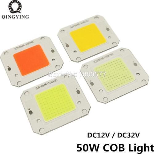 50W COB Lights High Power LED Chip DC12V DC32V White Warm White Cold White Full Spectrum 3000K-30000K 380-840nm Light Beads