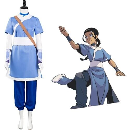Avatar: the last Airbender Katara Cosplay Costumes Uniform Outfit Halloween Carnival Suit Adult Men Women