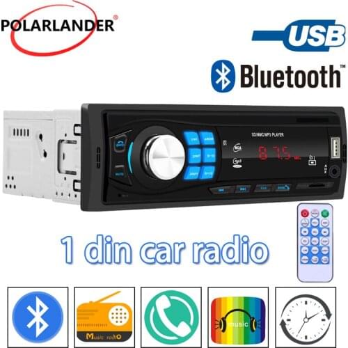 Car Radio 1 Din In-dash 12V FM AUX IN USB TF Stereo Bluetooth 45W MP3 Player Four Output Universal LED Digital Tube Autoradio