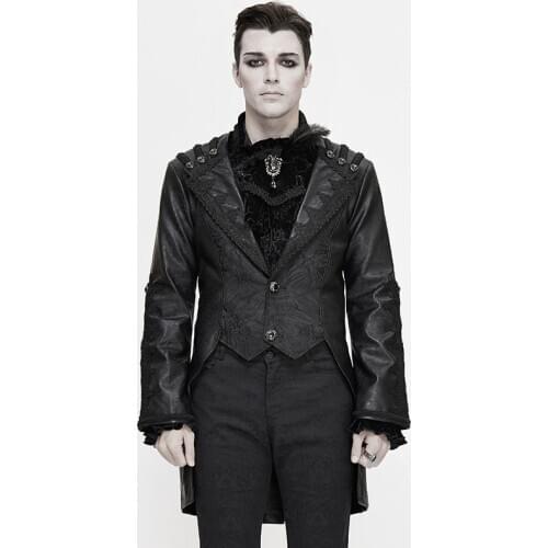 Party Wedding Blazer Suit Jacket Magic Performance Singer Stage Wear Gothic Men Jacket Mens Coat Swallowtail Evening
