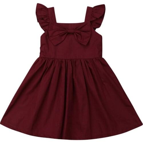 Girl Dress Toddler Kid Baby Girls Bowknot Party Pageant Princess Summer Gown Sleeveless Dress Sundress