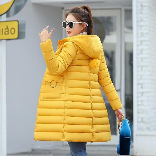 Down Cotton Girls Long Paragraph. Winter Loose Coat Cotton-padded Jacket 2019 New Pattern Bread Serve Cotton-padded Clothes Tide