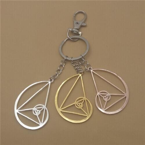 Elfin New Spiral with Triangle Key Chains Fibonacci Key Rings Ratio Psychology Keychains For Women Men Science Biology Jewelry