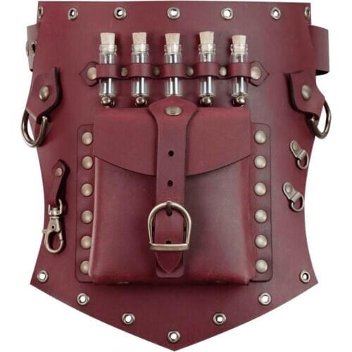 Renaissance Steampunk Alchemist Hip Pouch Elixirs Vial Bag Kit Belt Slide Waist Thigh Side Bottle Pocket Larp Apocalyptic Healer
