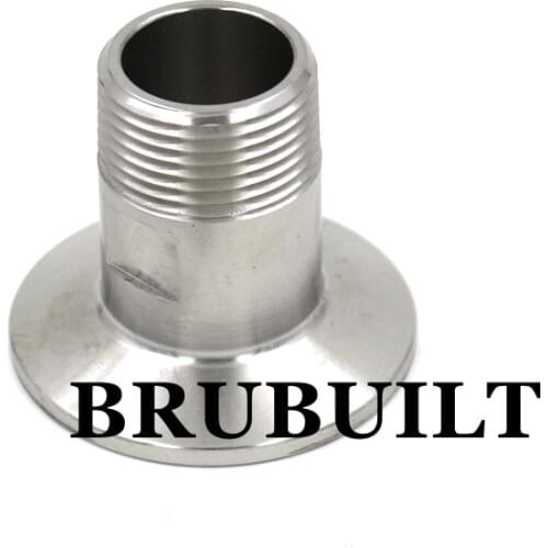 1"/1.5" TC Compatible X 3/4" Male NPT 304 Sanitary Tri-Clover Fittings Connectors Home Brew