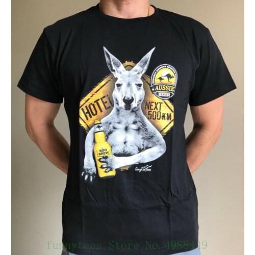 Adult & Teenager Funny Australia Kangaroo Hotel Aussie Beer T Shirt Size Xl Youth O-Neck Tee Shirt