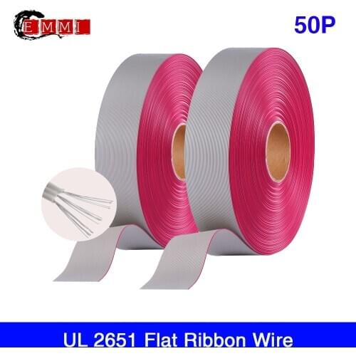 76 meters PVC material Tinned copper Flexible Flat Ribbon Cable 50Pin AWM UL2651 28AWG Gray Wire 300V 7*0.127mm for LED display