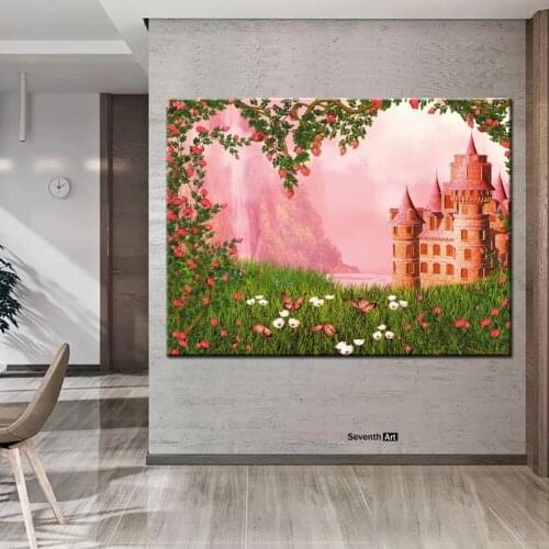 Cartoon scenery Castle 5D Diy Diamond Painting Full Square rhinestone Embroidery Mosaic children living room Home Decoration