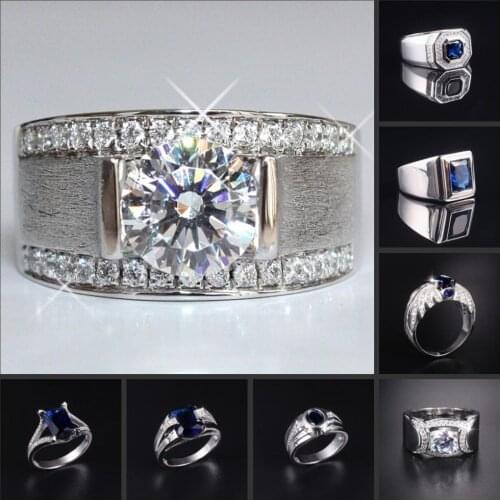 Choucong Jewelry Vintage Atmosphere 15ct Round 5a Zircon Stone 18KT Yellow Gold Filled Ring for Men Size 8/9/10/11/12/13