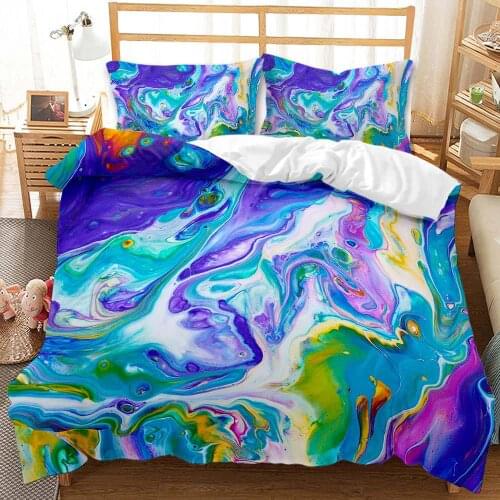 New Flow Color Texture Series Bedding Set 3D Art Colorful Duvet Cover Pillowcases Twin Queen Size Bedspread Childrens Adult Gift