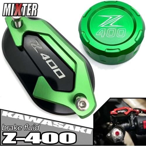Motorcycle Front & Rear brake Fluid Cylinder Master Reservoir Cover Cap Guard For KAWASAKI Z400 Z-400 2019 2020 Z 400 '19-'20
