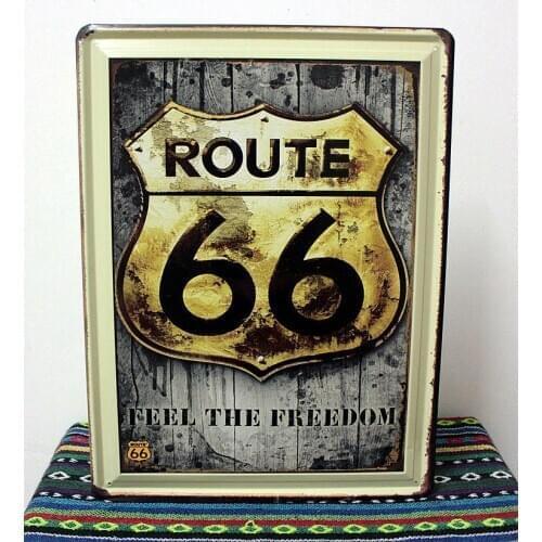 30pcs/lot Metal Sign shabby chic The Route 66 decor iron Paintings Art home decoration office Bar Vintage Metal Tin Signs N-97 3