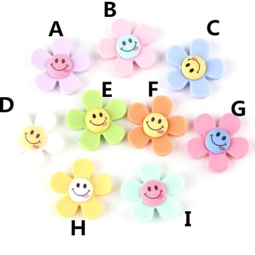 Cute Flower Resin Cabochons Solid Colors 25mm 20pcs Spring Flowers Patch Sticker Embellishments Scrapbooking Ornament Cameo