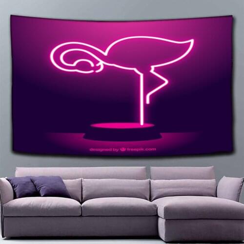 Wall Hanging Polyester Flamingo Tapestry Yoga Shawl Mat Traveling Sleeping Pad Beach Throw Pink Wall Tapestry