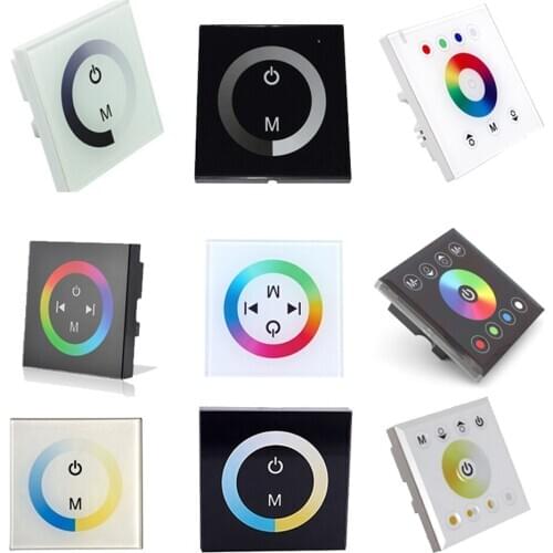 DC12V-24V single color/RGB/RGBW wall mounted Touch Panel Controller glass panel dimmer switch Controller for LED RGB Strips lamp