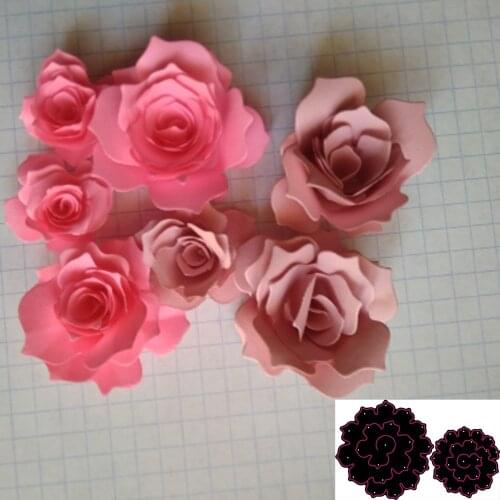 NEW 3D Rose Flower Frame Craft Dies Metal Cutting Dies Stencil for DIY Scrapbooking Photo album Paper Card Making Decorative