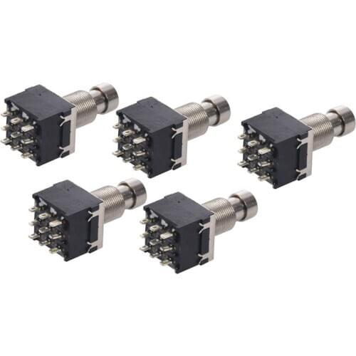 New 5X Black 3PDT 9-Pin Guitar Effects Stomp Switch Pedal Box Foot Metal True Bypass