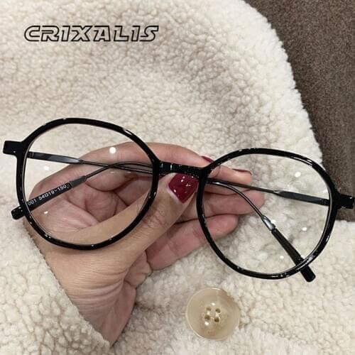 2021 Round Computer Glasses Female Anti Blue Light Glasses Blocking Men Women Ultralight Frame Eyeglasses Fake Clear Spectacles