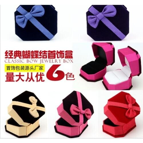 WholeSale 100pcs/lot flannelette high-grade velvet Bangle Ring Earring octagonal packing box High Quality Christmas Gift Boxes