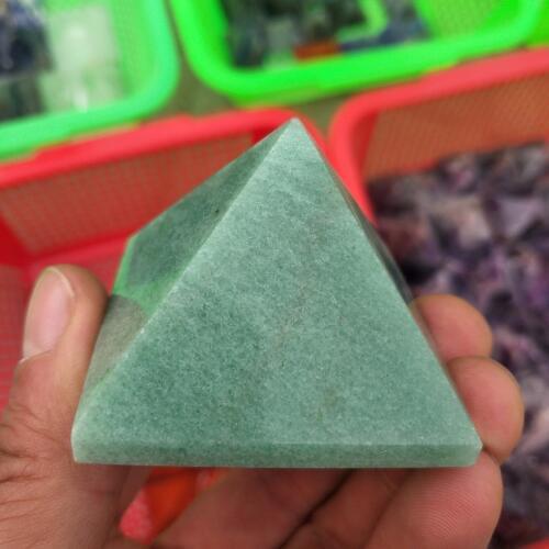 Green dongling natural jade crystalline pyramid healing