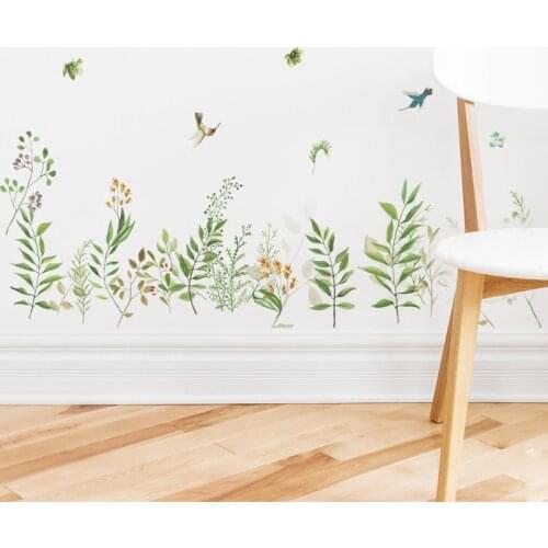 Birds and Flowers Spring Plant Wall Stickers Skirting Background Sofa Decoration Flying Birds Wall Decal 3d Garden Wedding Decor