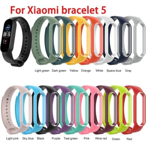 Unisex Strap For Xiaomi Mi Band 5 Silicone Wristband Bracelet Replacement For Xiaomi Band 5 For MiBand 5 Wrist TPU Strap