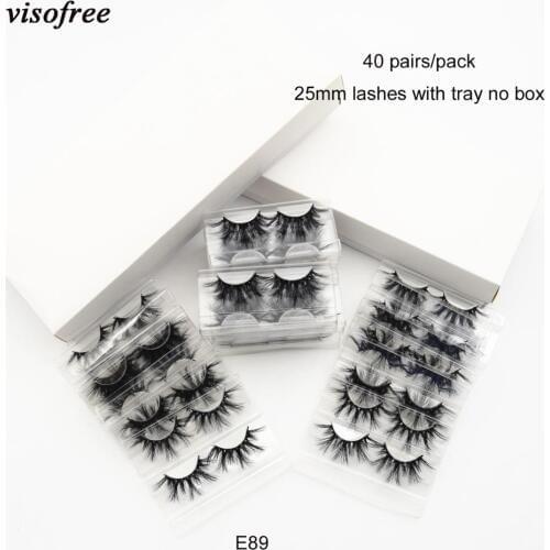 40 pairs/lot visofree 25mm lashes makeup 3d Natural eyelashes 100% cruelty-free high volume lashes fluffy eyelashes beauty E89