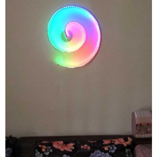 RGB Spiral Design LED Wall Lamp Remote Control Dimmable Wall Lights Colors Changing Bedside Lamps for Bedroom Office Living Room