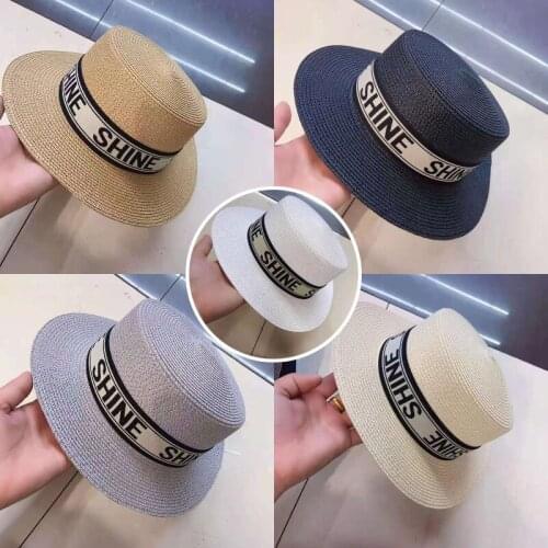 Summer Hats For Women Fashion Beach Hat Flat Brim Side Female Casual Panama Hat Lady Classic gorros visor Straw hat Women Fedora