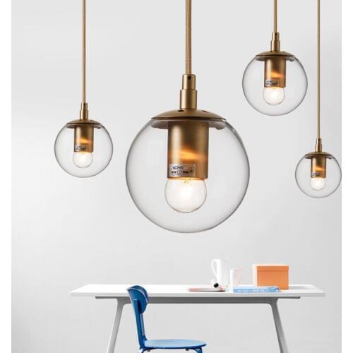 Gold Magic Beans Glass Pendant Lights for Living Room Kitchen Lighting Fixtures Modern Led Beds Hanging Lights Industrial Lamp