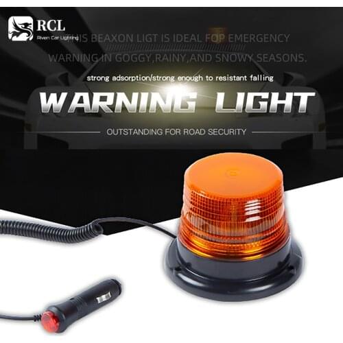 LED Strobe Light 12V-80V Amber 12 LED Warning Safety Flashing Beacon Lights for Vehicle Forklift Truck Tractor Golf Carts Bus