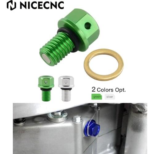 NICECNC M10xP1.5 Oil Drain Plug Bolt Screw For Kawasaki KX 65 85 100 125 250 250F 450F KLX 250 D-TRACKER 300 300R KDX 175 200