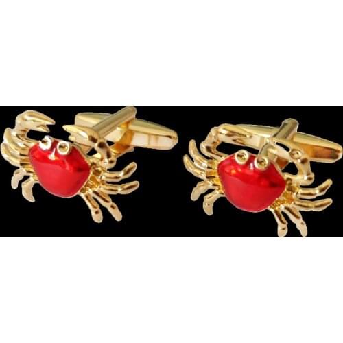 Crab Cufflinks brand new high quality fashion brand jewelry gold shirt Cufflinks mens business shirt badge pin gift
