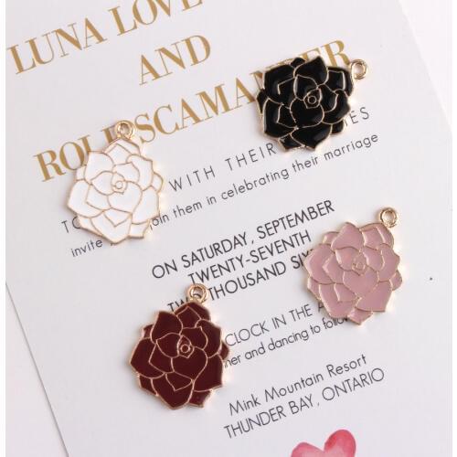 10pcs 27*20MM DIY Alloy metal enamel Water lotus charms dangle fashion lily flower pendants for bracelet earrings jewelry making