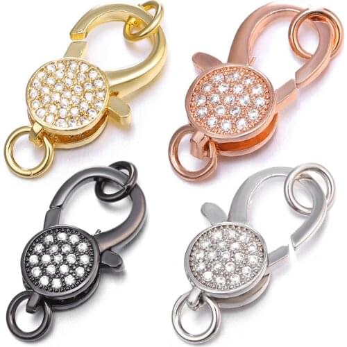 27*12mm 4Color Copper Lobster Claw Clasps Hook For DIY Jewelry Making Findings Pearl Bracelet Necklace For women