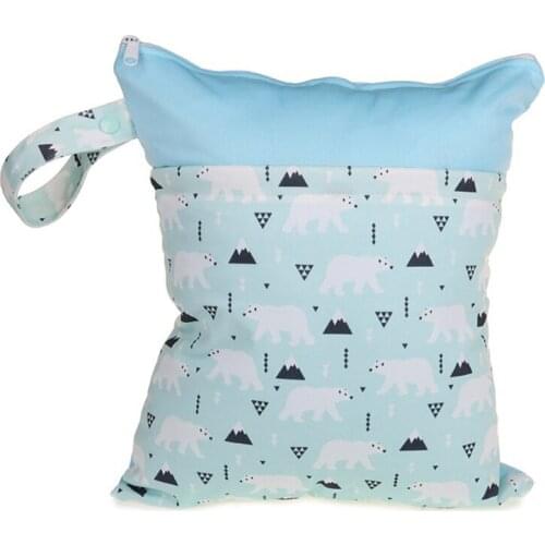 30x36cm Fashion Print Baby Diaper Storage Bag Reusable Waterproof Nappy Pouch C5AF