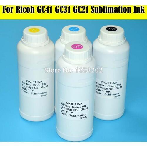 500ML X 4 Color Sublimation Ink For Ricoh GC21 For Ricoh GX5050N/3050SFN/3050N/3000SFN/2050N GX300 GX500 GX700