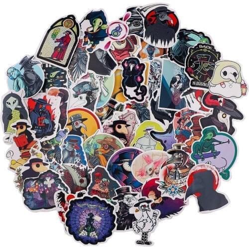 G2132 53pcs Cartoon Plague doctor Stickers Waterproof Skateboard Travel Decal Motorcycles Phone Laptop Luggage Sticker