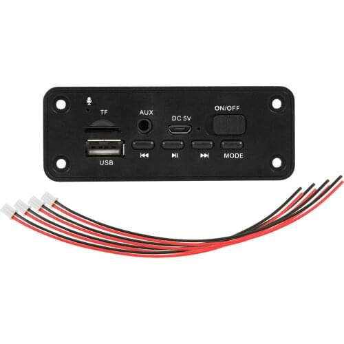 Bluetooth 5.0 MP3 Player Decoder Board 2 x 3W Speaker Car FM Radio Module 5V TF USB AUX Audio For Car Handsfree