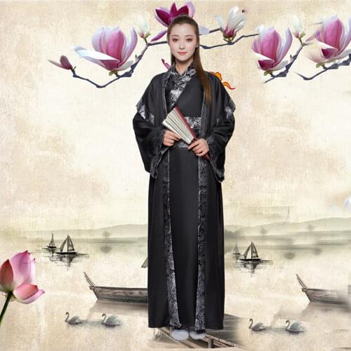 Black Hanfu Chinese National Dance Mens Costume Han Dynasty Cosplay Stage Wear Festival Outfit Oriental Performance Clothing