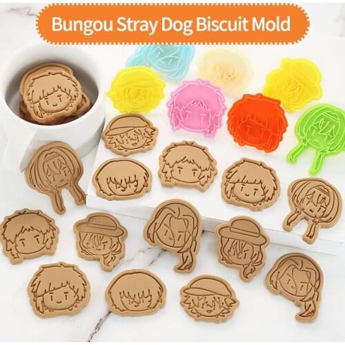 New Bungou Stray Dog Cartoon Biscuit Mold Japanese Anime 3d Three-dimensional Pressing Cookie Cutter Mold Diy Home Baking Tool