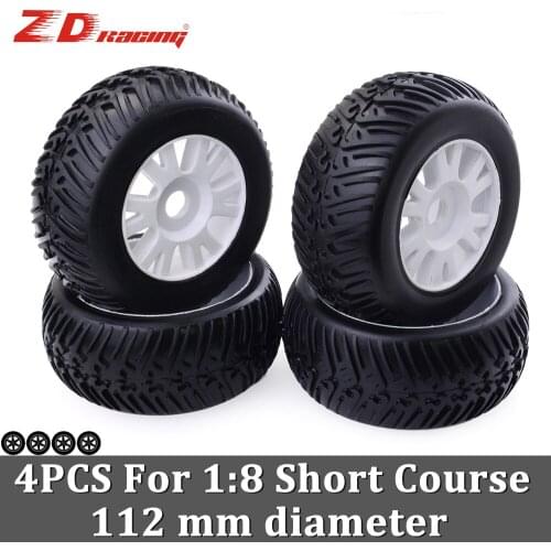 Surpass Hobby Zd 4pcs Rc Wheels Tires 17mm Adapter 80mm Hub Rubber Glued Wheel for 1/8 Rc Car SC-8 Redcat Team Losi VRX HPI HSP